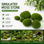 Artificial Moss Stone Decorative Set 5pcs set