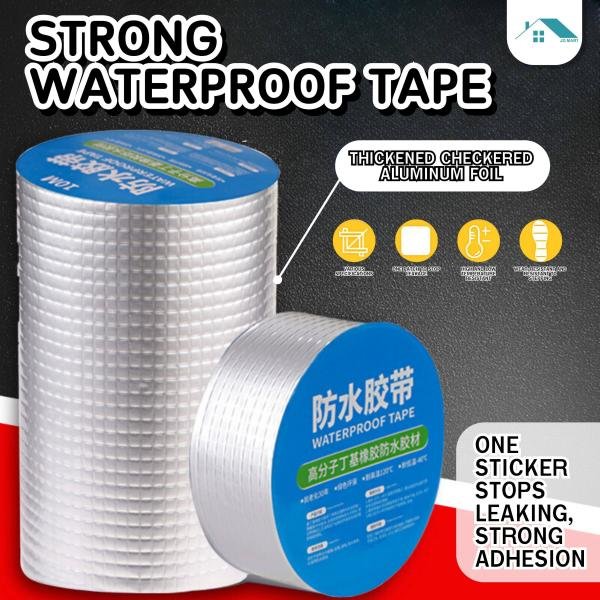 Roof Sealant - Thick Aluminum Foil Self Adhesive Tape for Instant Patching Sealant and Waterproofing for Roofs and Pipes