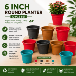6 Inch BP Round planter flower house Tub- 10 Pcs