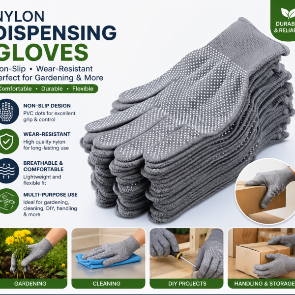 PVC Dot Grip Nylon Safety Gloves 1 Pair