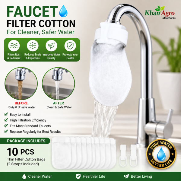 Universal Faucet Filter Cotton – 10 Pack Tap Water Filter Bags