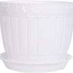 Plant Flower Pot Holder W Tray White(Imported) 6 Inchi 1 Pcs