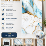 Decorative Wall Stickers 1 Pcs Self-Adhesive Light Luxury Gold Stamping 3D Three-Dimensional Waterproof Wall Wallpaper