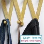 Natural Wood Wall Mounted Expandable Accordion Peg Coat Rack Hanger Hat Closet Hook Expanding Fold Door Wooden Hanger 10 Hooks