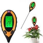 Soil Meter, 4-in-1 Soil r Moisture Meter PH Levels Temperature Sunlight Lux Intensity Survey Instrument with Large Backlit LCD Display for Indoor Outdoor
