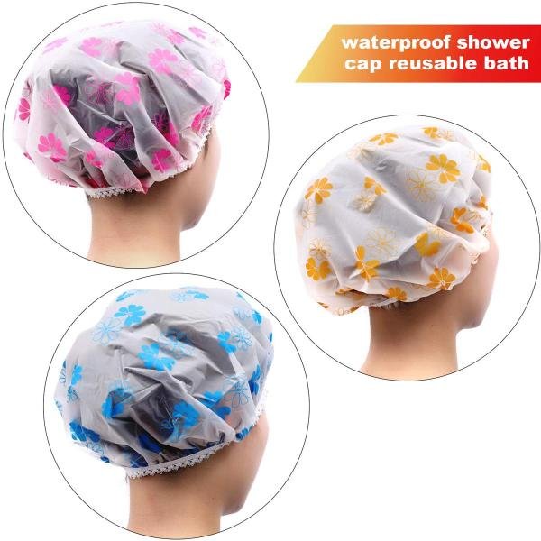 Shower Cap Bathing Cap for Women 3 pcs