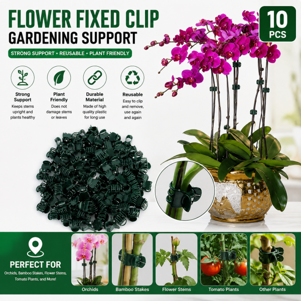Flower Fixed Clip Gardening Support (10 pcs)