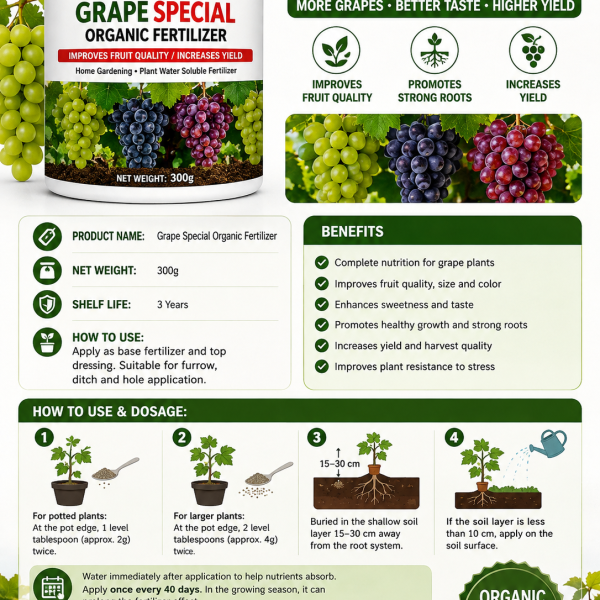 Grape special fertilizer nitrogen phosphorus potassium granule slow release fertilizer 200 grams