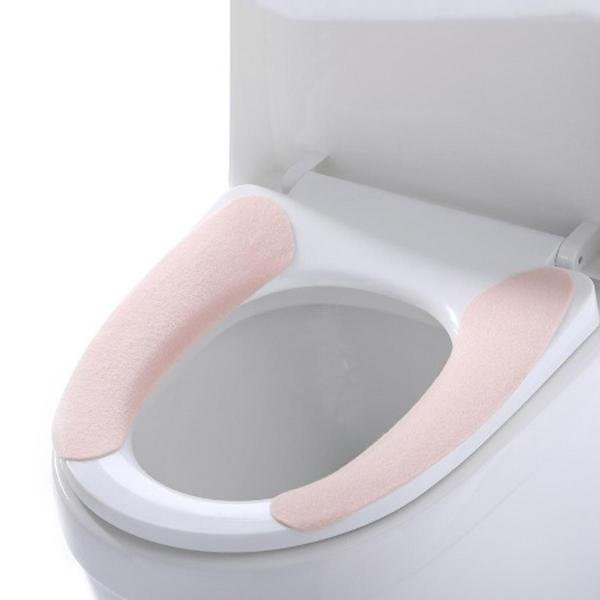 Toilet seat cover reusable Solid color Sticky Toilet Mat Adsorption type 1 pair