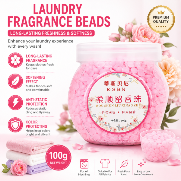 Laundry Fragrance Beads – Long-Lasting Scent, Softening & Anti-Static, 100g