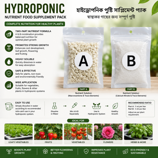 AB Hydroponic Nutrient Pack (A+B) – Hydroponic Plant Nutrition agriculture