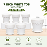 7 Inchi White Tob With Tray 5 pcs
