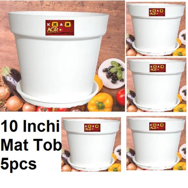 10 Inchi White Mat Tob With Tray 5pcs set