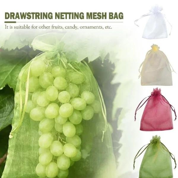 Fiber Fruit Protection Bag 10By13 in- 2Pcs Insect and Bird Mesh for Grapes and Strawberries